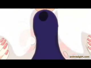 Strój kąpielowy hentai shemale dostaje na hiszpana przez cycate anime