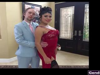 Latin ts Beth Bell sucking cock and anal reamed by prom date